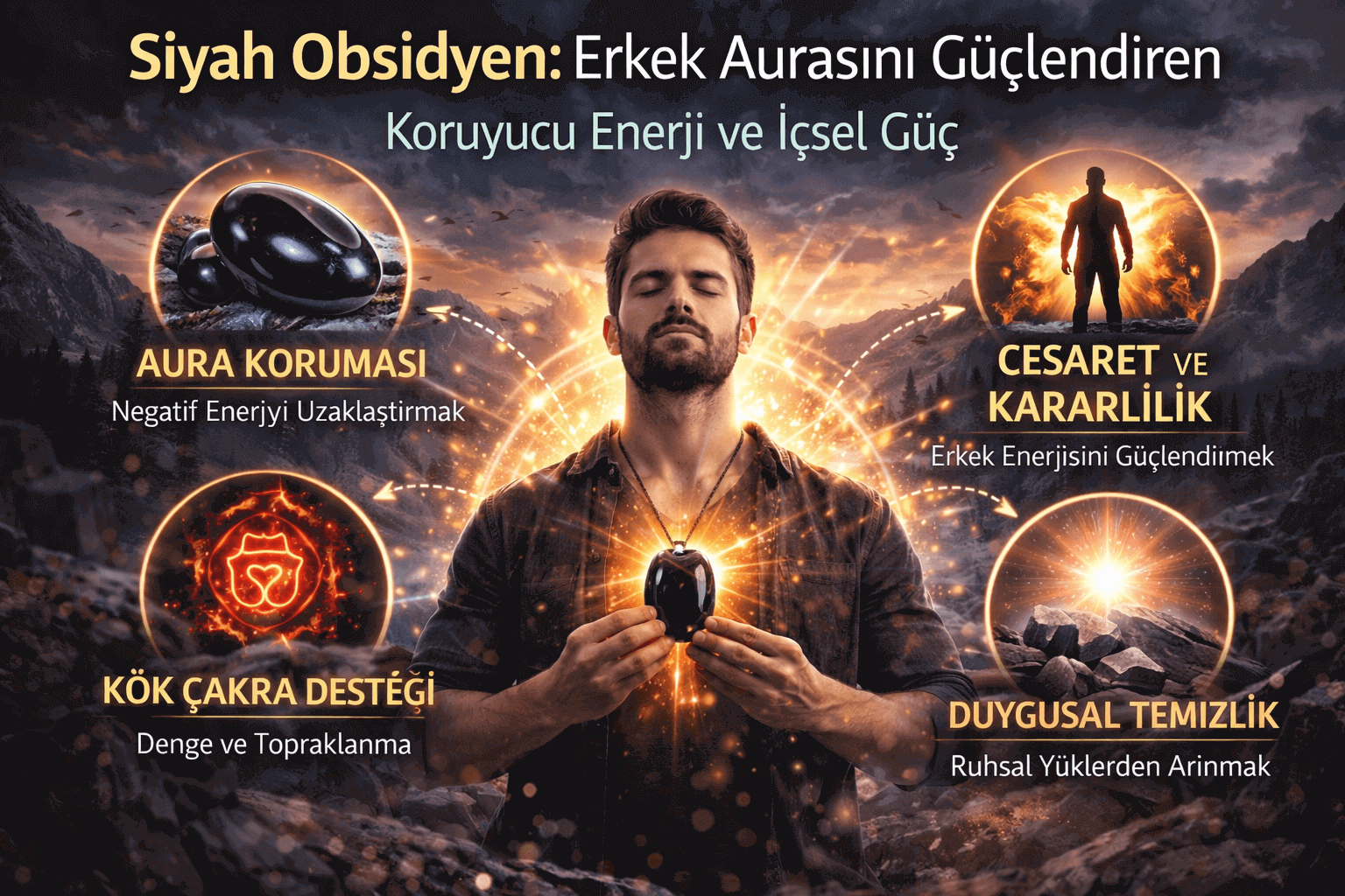 Erkek Aurasını Güçlendiren Siyah Obsidyen Taşı